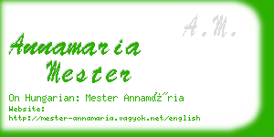 annamaria mester business card
